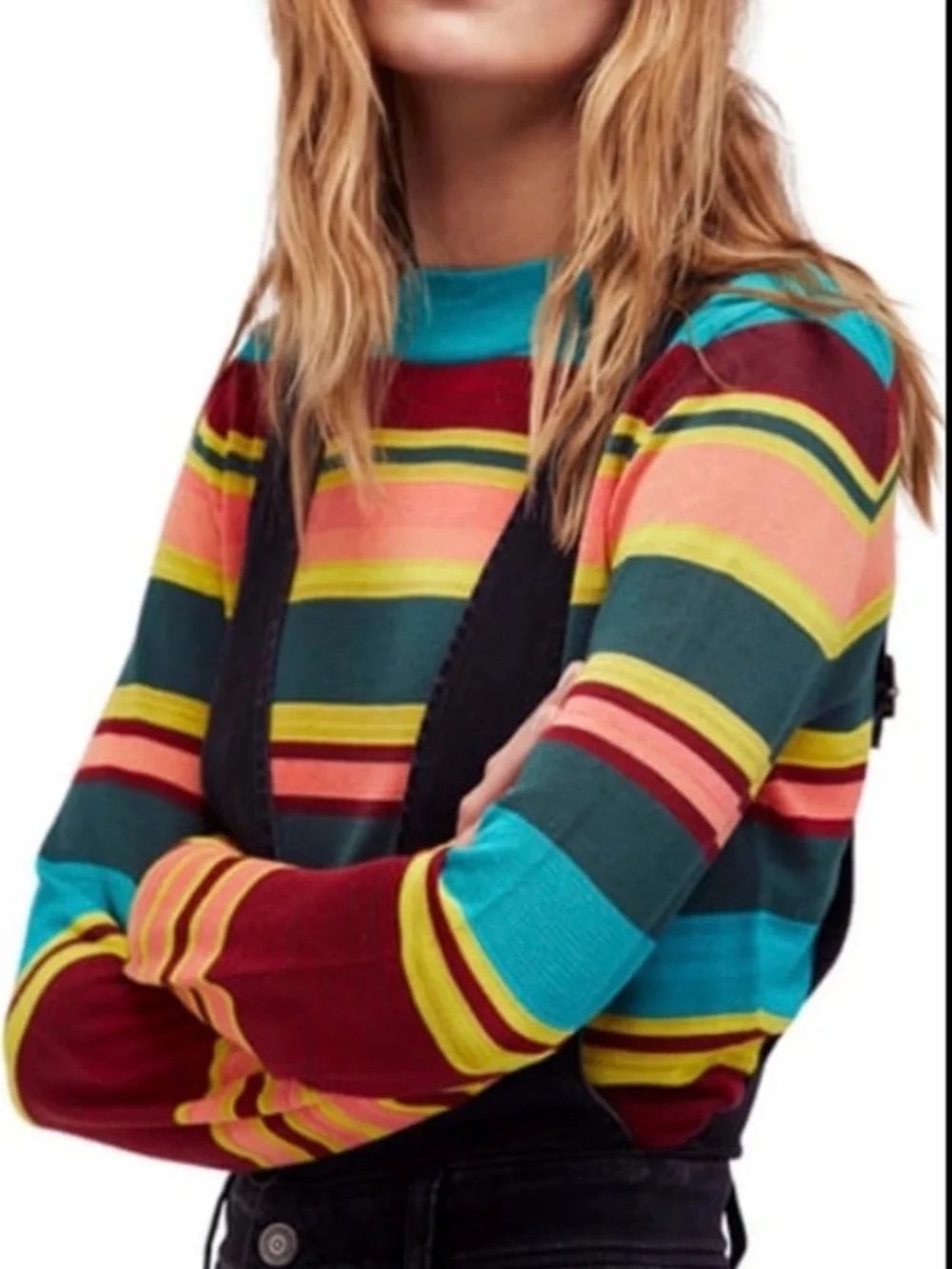 Free People Off Your Stripes Long Sleeve, lightweight Crewneck Top - Picture 10 of 12